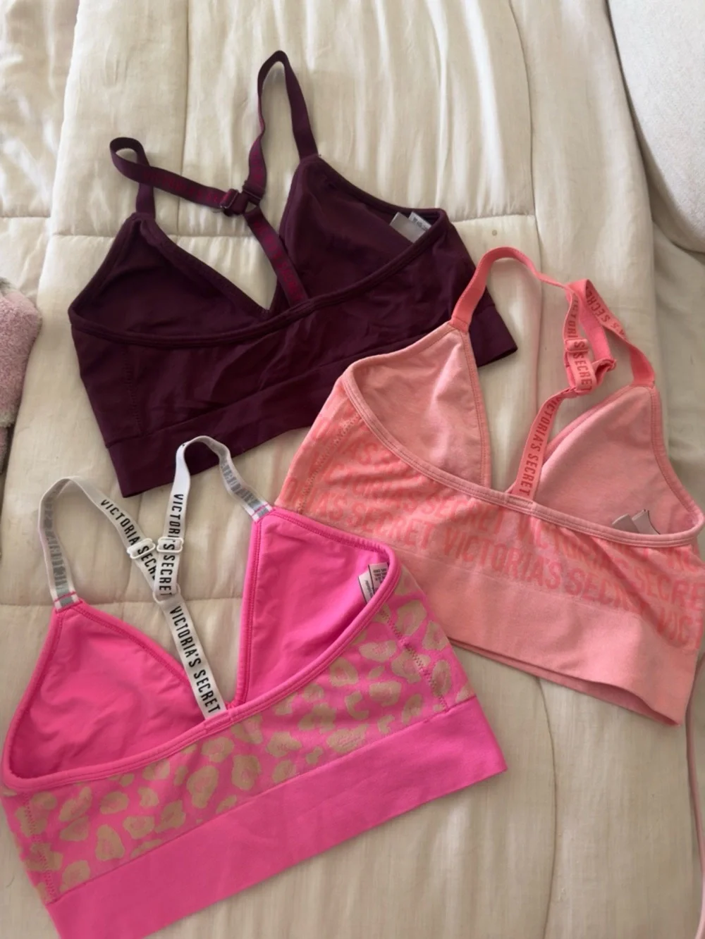 Victoria's Secret Bralette Set in Plum, Coral, Hot Pink - Picture 2 of 6